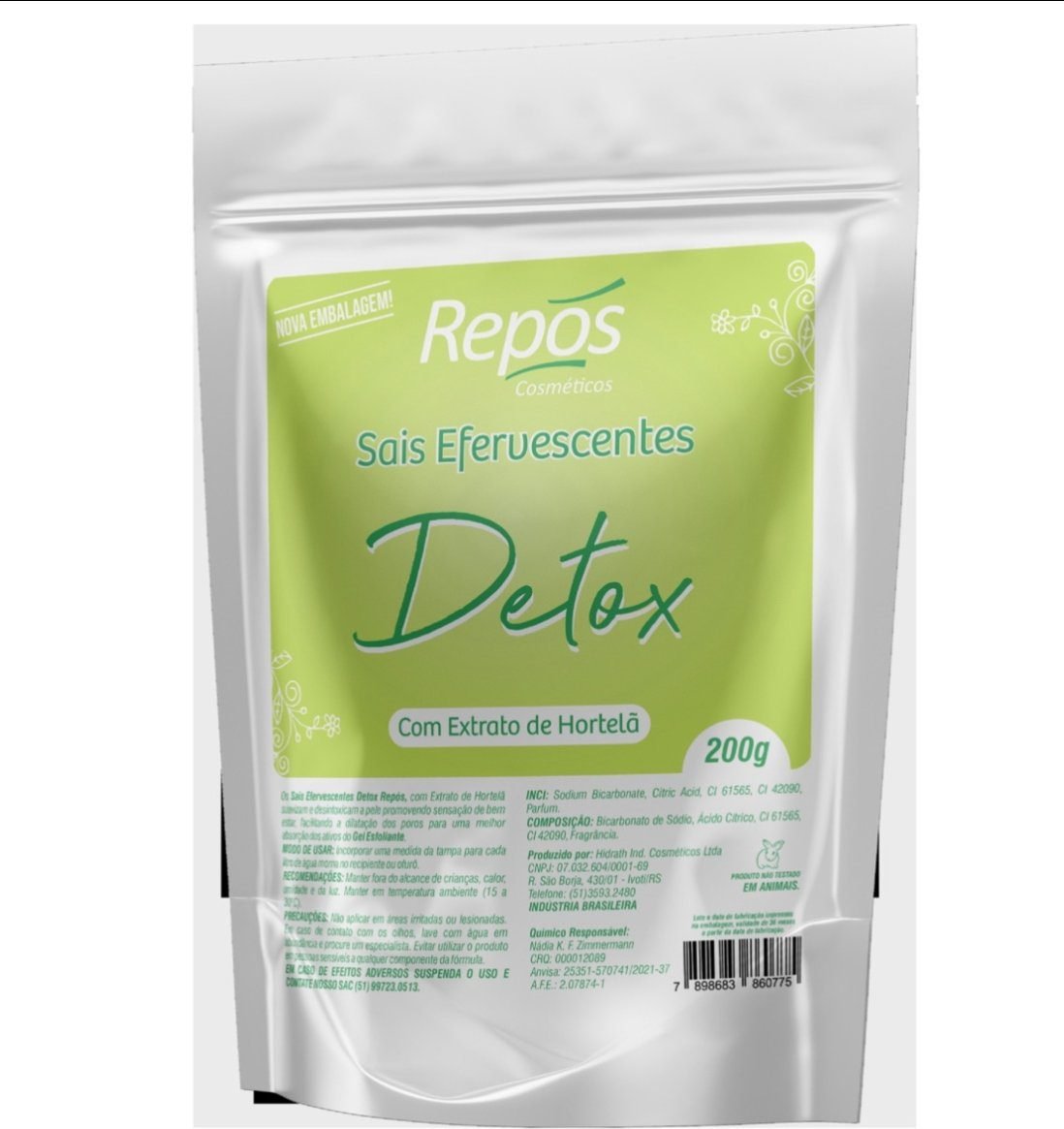 Sais Efervescentes c/ extrato de Hortelã