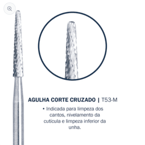Broca Agulha Corte Cruzado – T53-M - Tungstênio - Bluwe