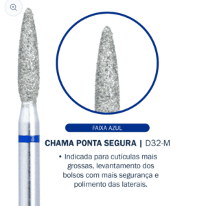 Broca Chama Ponta Segura Azul– D32-M Diamantada - Bluwe