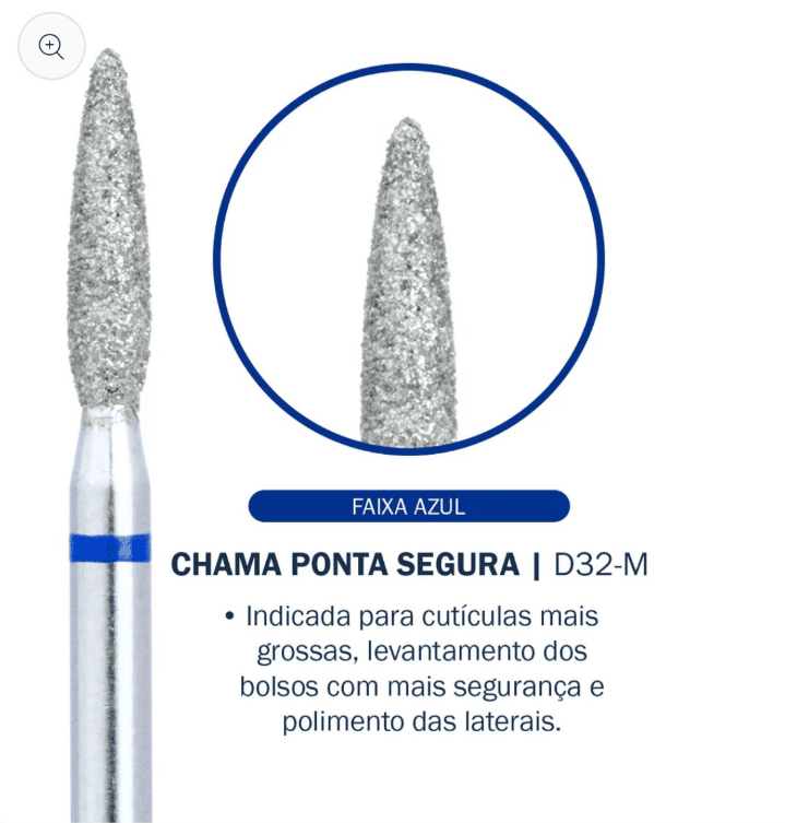 Broca Chama Ponta Segura Azul– D32-M Diamantada - Bluwe