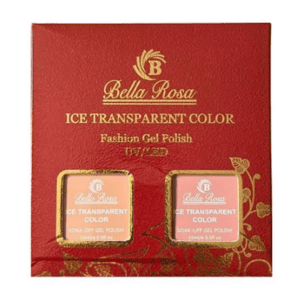 Kit 2 Esmalte Nude ICE TRANSPARENT COLOR Fundo Postiça Realista Bella Rosa 15ml
