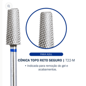Broca Cônica Topo Reto Seguro Azul – T22-M - Tungstênio-Bluwe